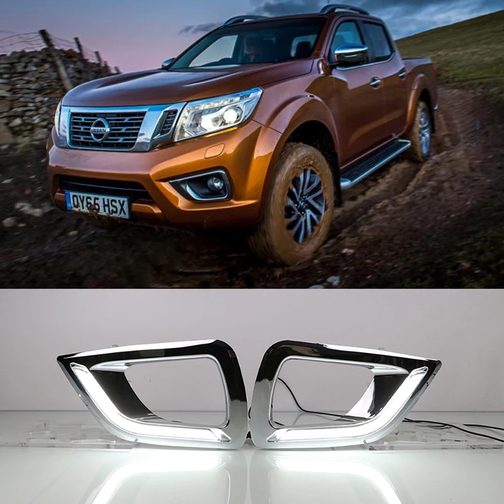 

DRL For Nissan Navara NP300 2015 2016 LED Car Daytime Running Light Relay Waterproof Driving Fog Day Lamp Daylight