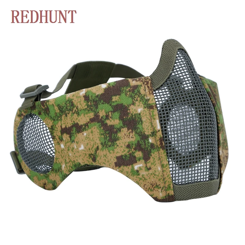 Tactical Airsoft Half Face Mask Military Breathable Paintball Protective Mask Mesh Steel Wire Mask for Shooting Hunting