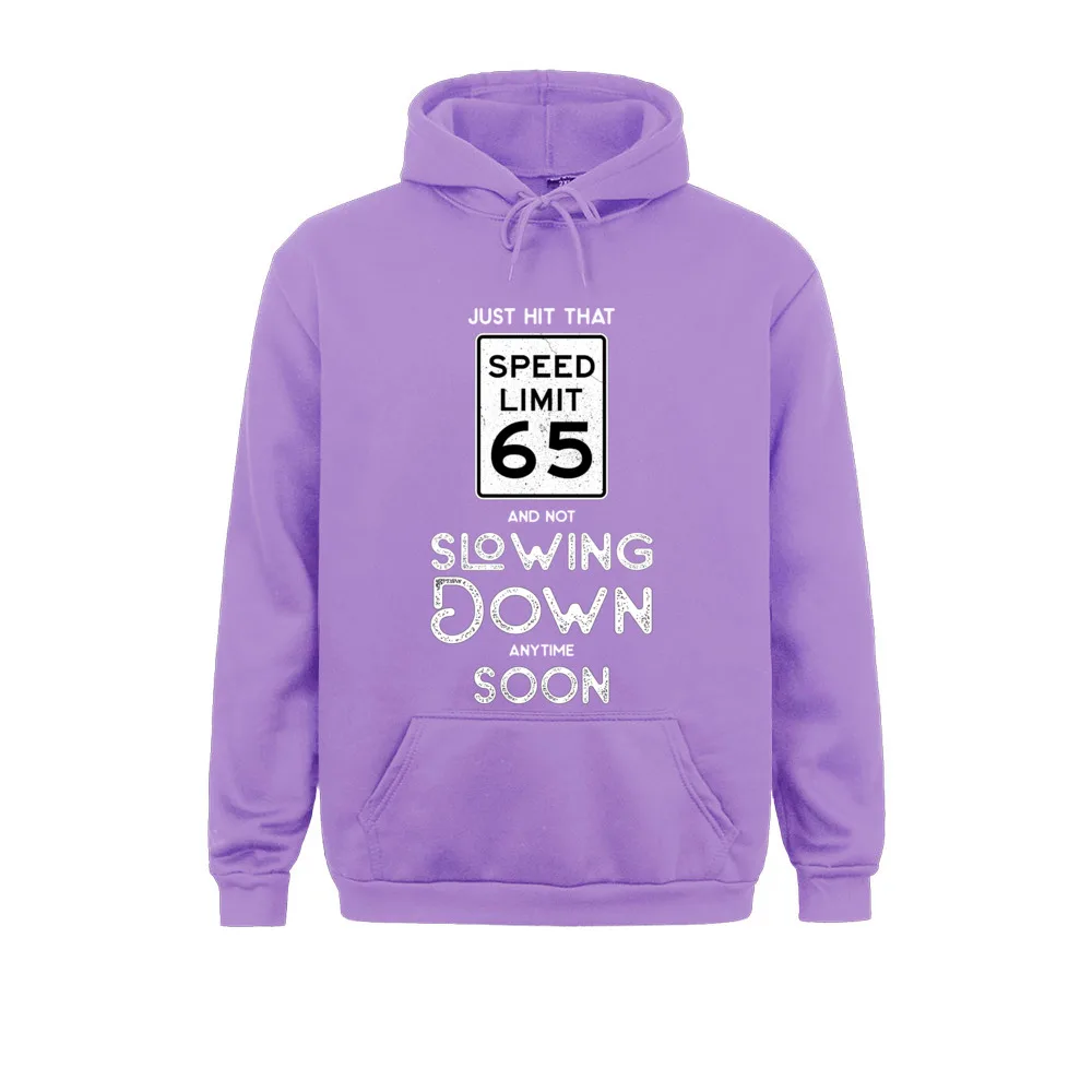 Hoodies Happy 65th Birthday Speed Limit Sign 65 Long Sleeve Winter Fall Long Sleeve Mens Sweatshirts Normal Clothes Prevalent