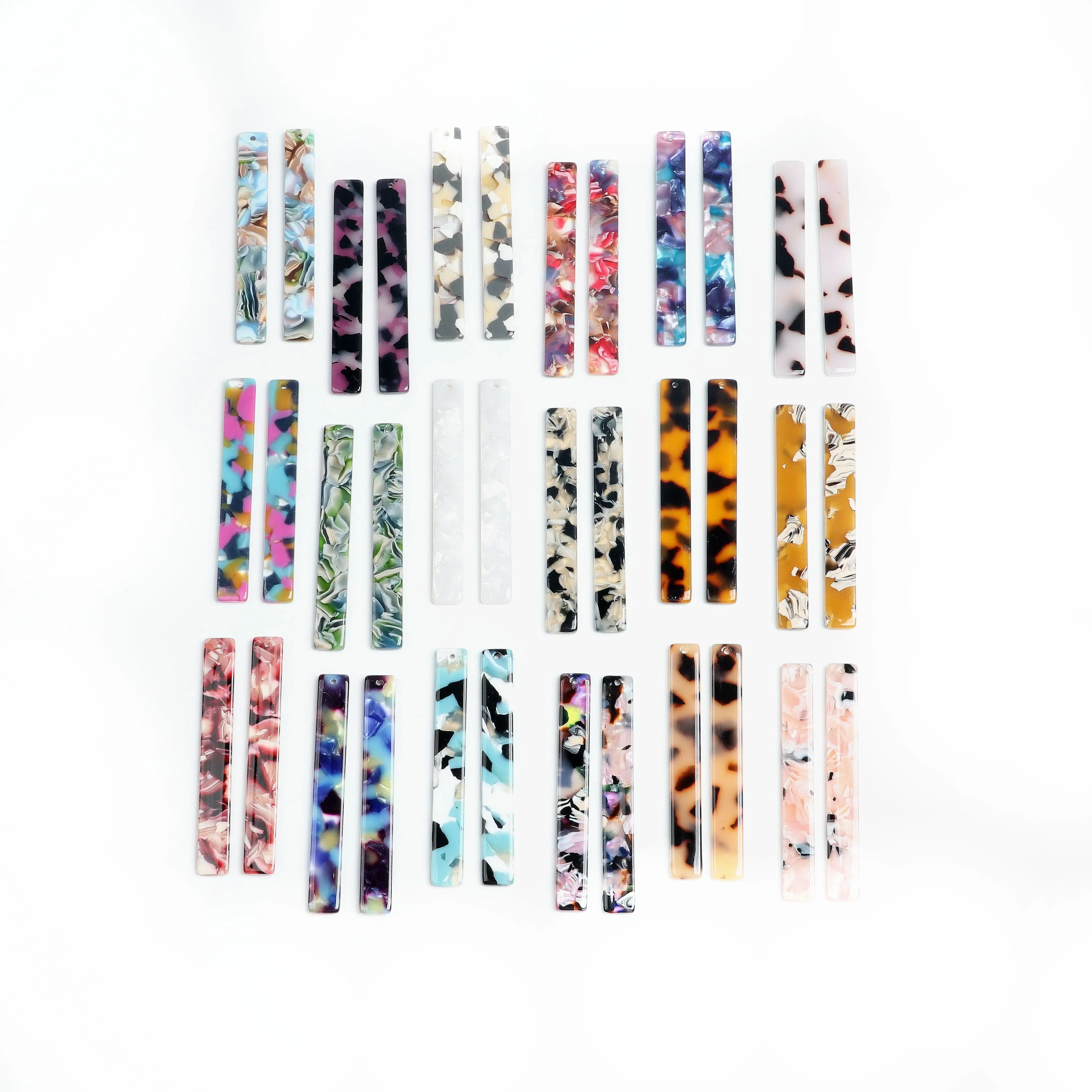 Tortoise Shell Earring Charms,Acetate Stick Charms,Thin Bar Rectangle pendant,Long Strip Earrings Part,8x60mm ,ACE234