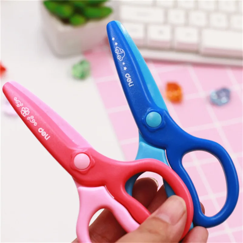 

Deli Plastic Safe Mini Scissors Kids Student Cutting Paper Tool School Supply Kindergarten Children Shears Party Stationery Gift