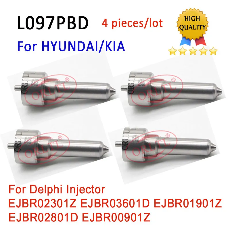 4 pieces L097PBD L097PRD Diesel Fuel Nozzle L 097 PBD, L 097 PRD ForHYUNDAI 33800-4X500 EJBR02301Z EJBR03601D