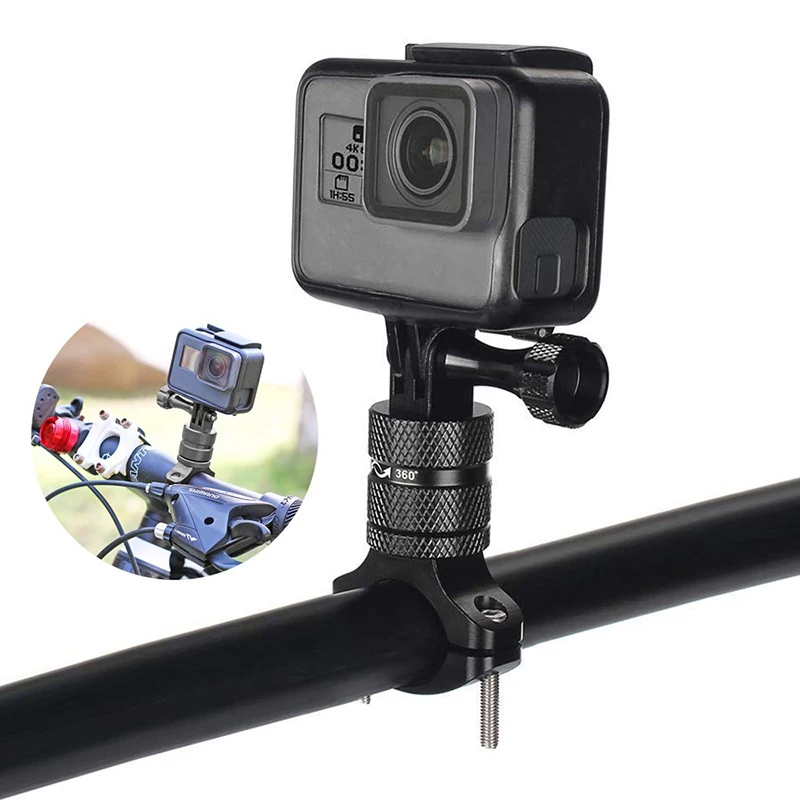 Bicycle Motorcycle Handlebar Aluminum Clamp Holder Tripod Mount for GoPro Hero 11 10 9 8 7 5 Xiaomi Sjcam Eken DJI Action Camera