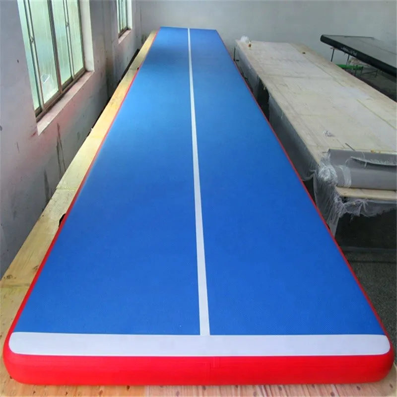 จัดส่งฟรี 3 m, 4 m, 5 m Inflatable Air Tumbling Mat ยิมนาสติก Tumble Track 8 นิ้วความหนา Air Mats