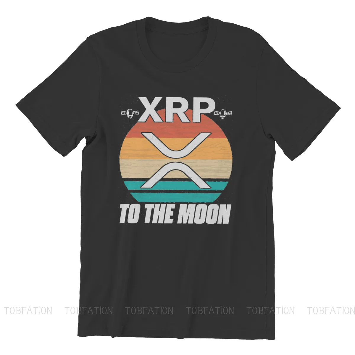 Cryptocurrency Crypto Miner Ripple XRP Retro Sunset Blockchain Crypto T Shirt Graphic  Tshirt Oversized O-Neck Men Clothes