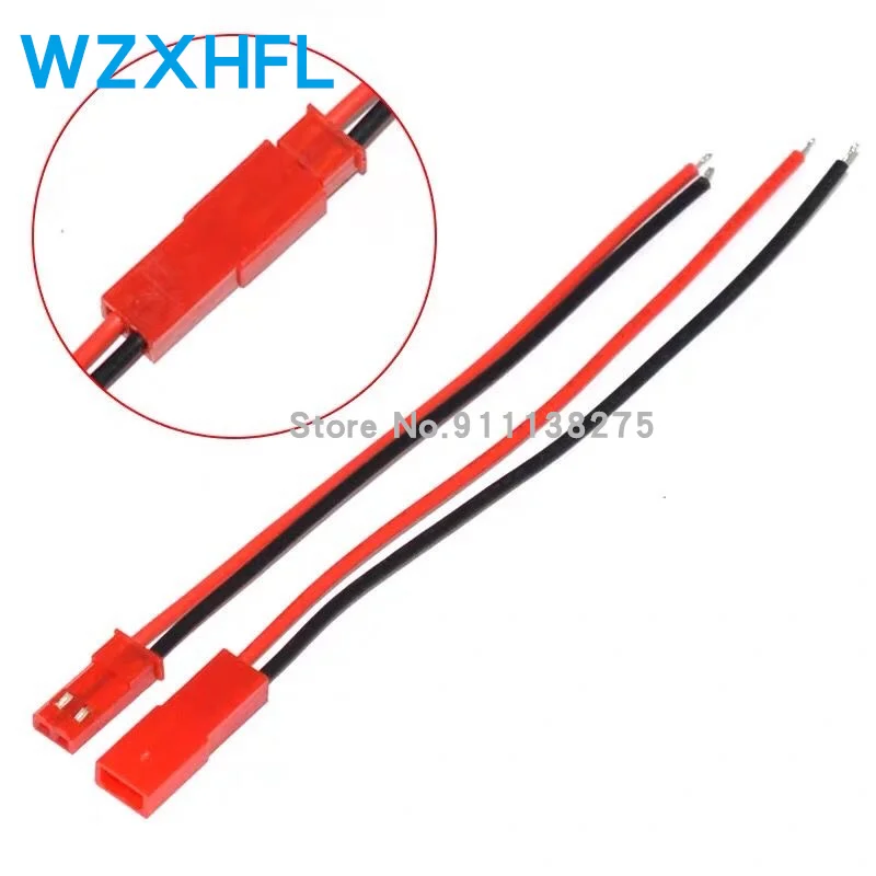10 Paar Jst Plug Kabel Man + Vrouw Voor Rc Batterij 100Mm/200Mm/300Mm