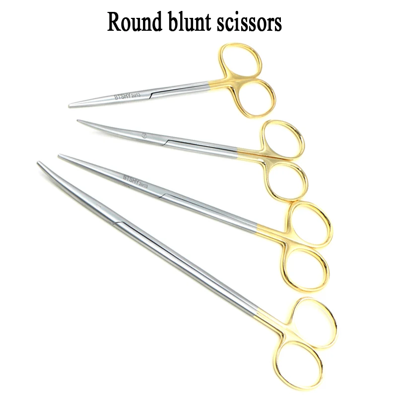 Cosmetic plastic double eyelid surgery scissors blunt nose scissors straight cut curved scissors surgery express scissors seam s