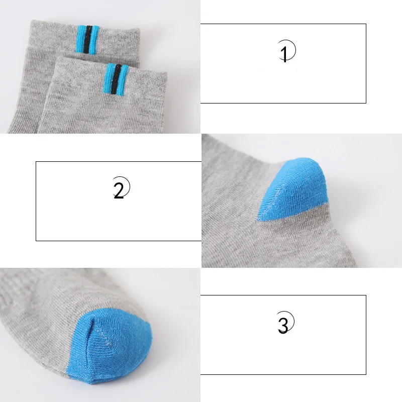 5 Paar Herren-Freizeitsocken, weiche, atmungsaktive Baumwolle, Söckchen, Sport, kurz, für Herren und Jungen, bequem, langlebig, lange Röhren-Qualitätssocken