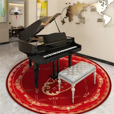 Piano Round Carpet, Special Sound-Absorbing and Soundproof, Household Triangle Electronic Music Non-Slip Floor Mat