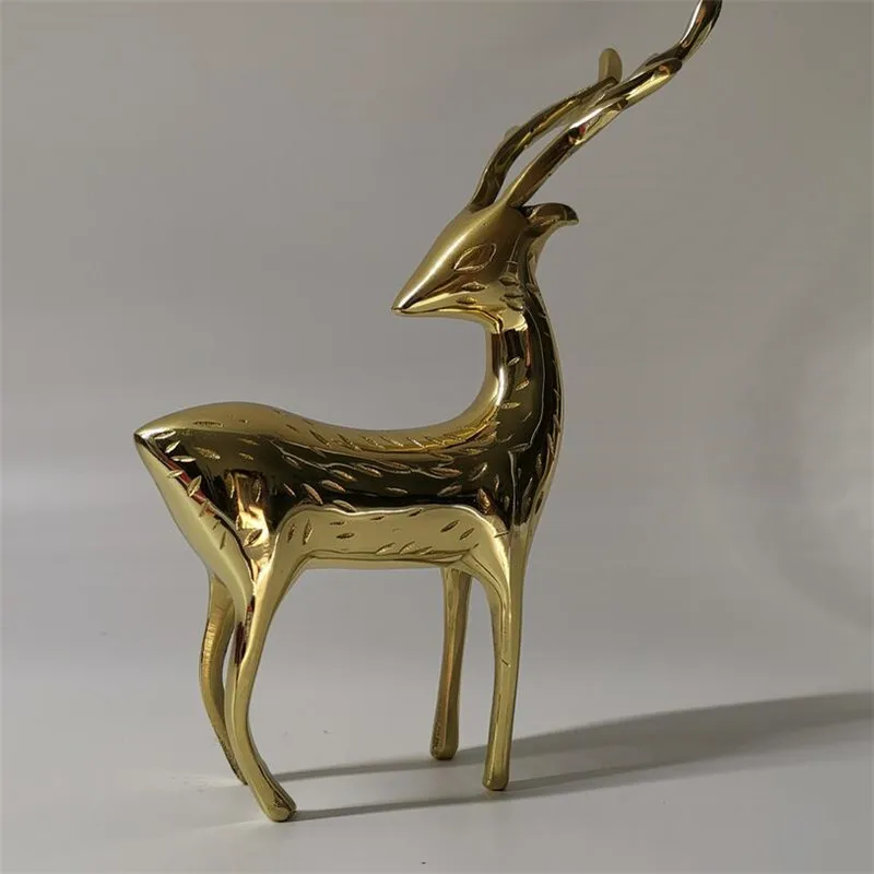 1Pc Modern Art Spotted Sika Deer Brass Home Furnishings Pure Copper Home TV Cabinet Coffee Table Office Decoration Diy