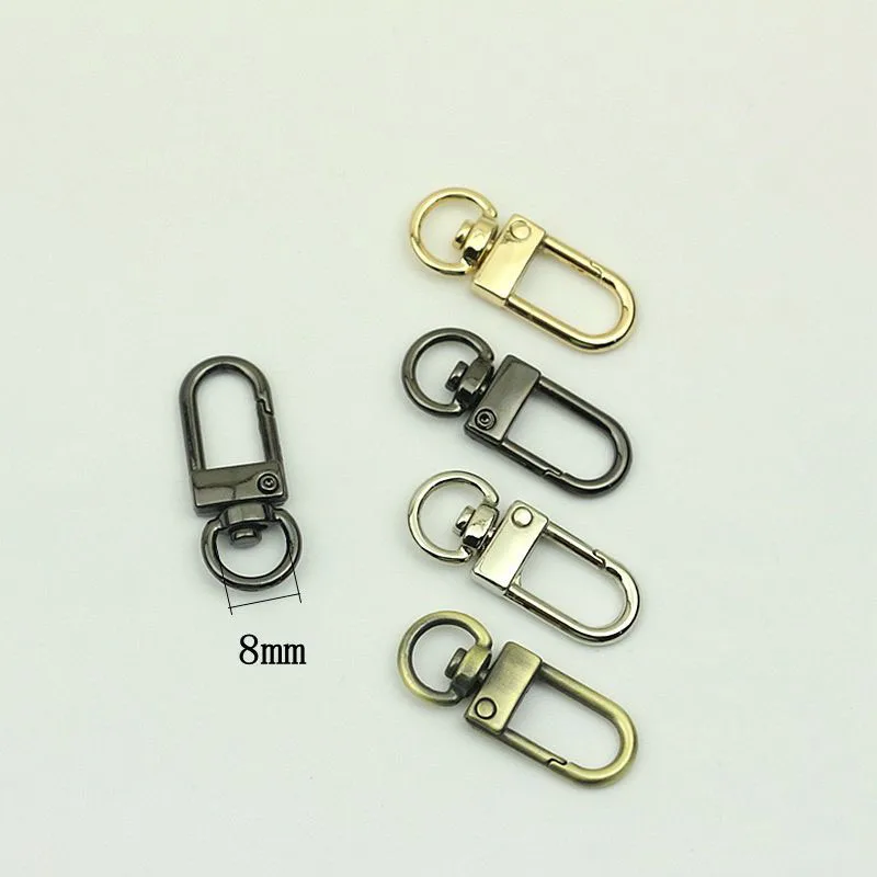 

50pcs 8mm Mini Metal Buckles Handbag Strap Lobster Carbiner Swivel Snap Hook Chain Clasp DIY Bags Hardware Sewing Accessories