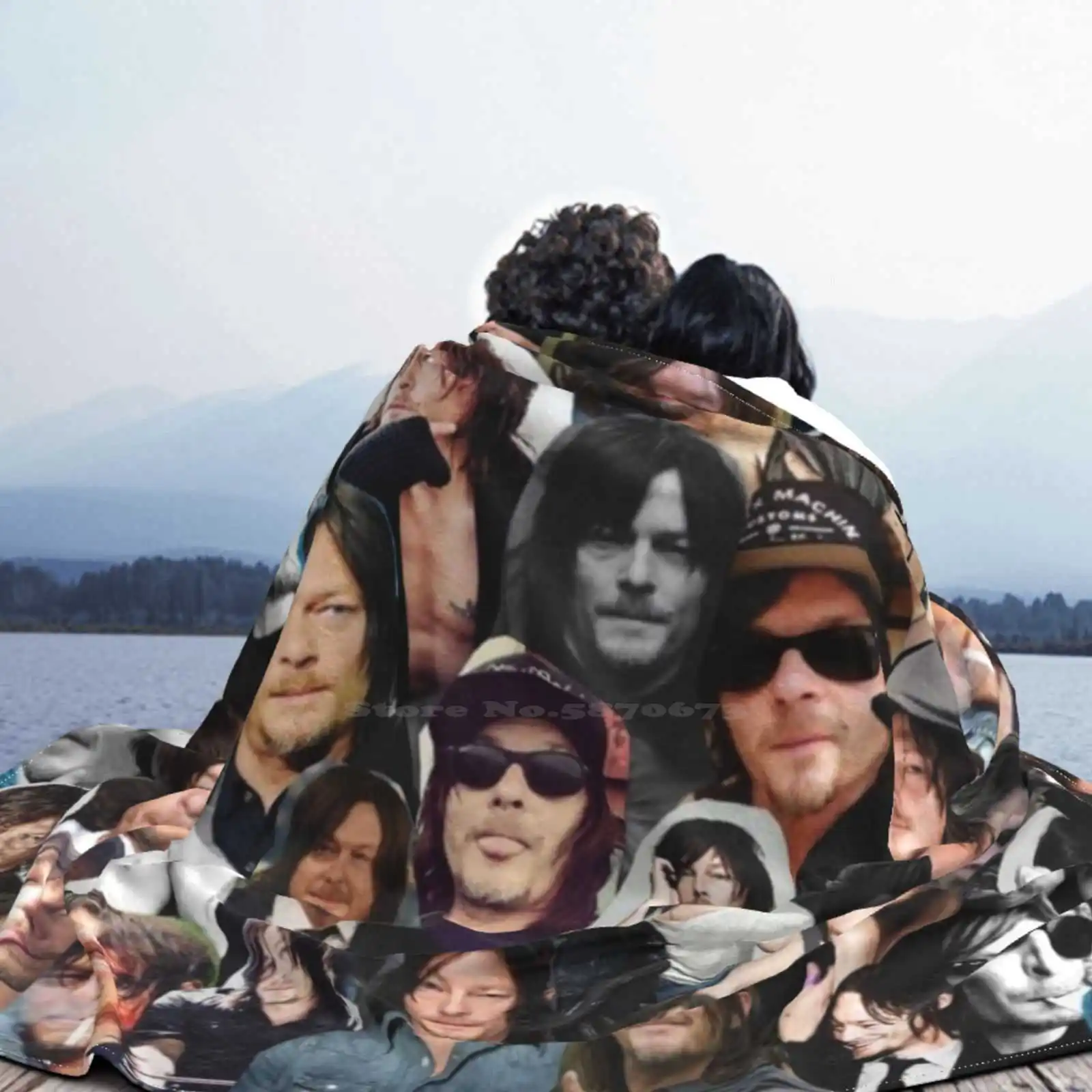 Norman Reedus Collage Creative Design Light Thin Soft Flannel Blanket Norman Reedus Collage Actor Tv Show Tumblr Norman