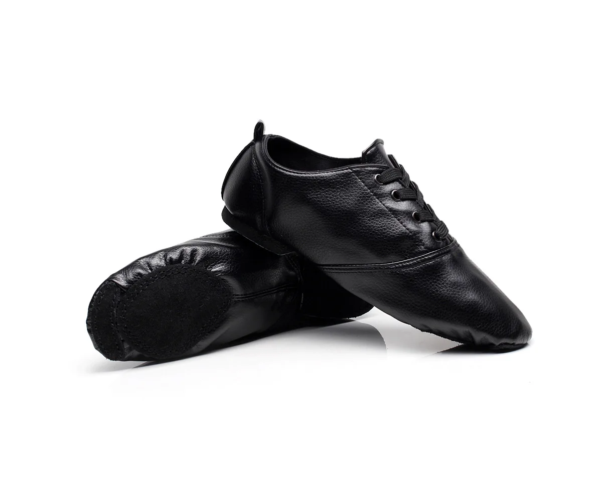 Zapatos de baile de Jazz para hombres y mujeres, calzado de cuero PU con cordones, tamaño completo, barato, venta al por mayor de fábrica