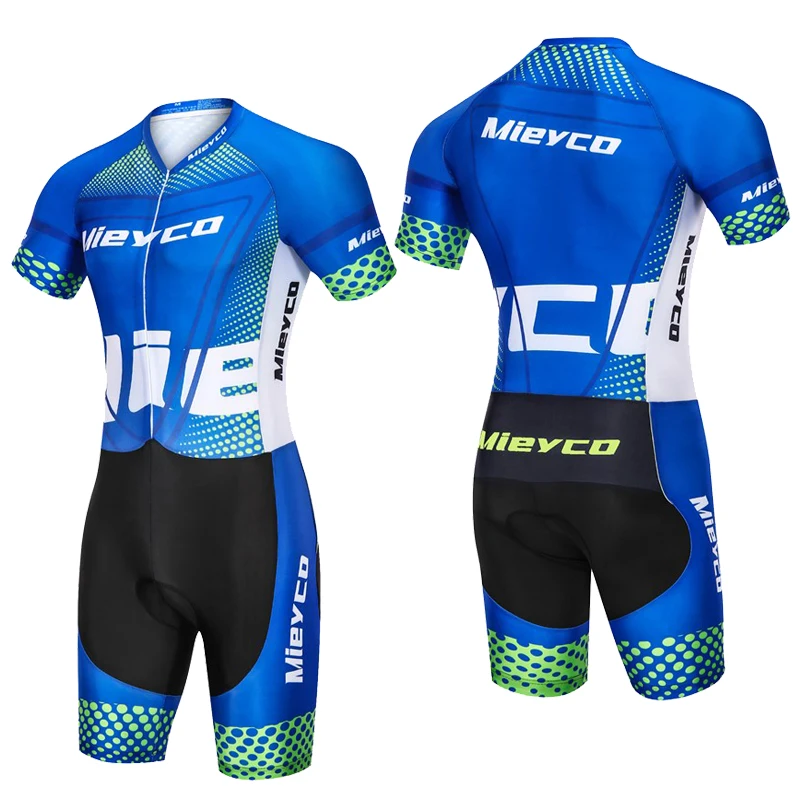 Kurzarm Triathlon Anzug Männer Ein Stück Skinsuit Outdoor Racing Overall Radfahren Laufen Strumpfhosen Conjunto Deportivo Hombre – Detail 2