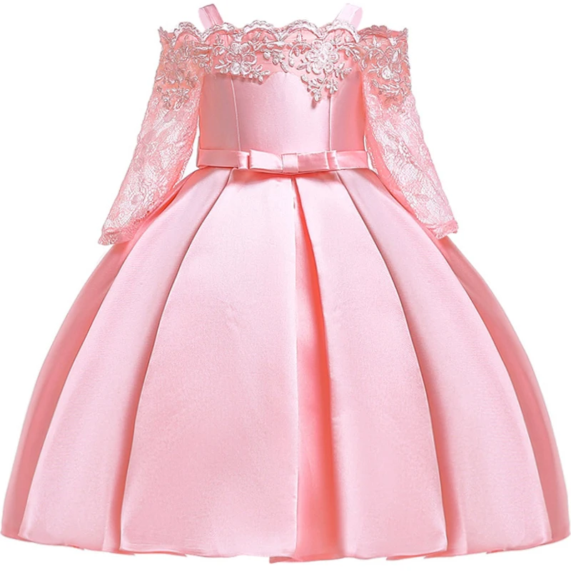 Sequin Satin Girls Dress Flare Sleeve Christmas Dress For Girls Pageant Tulle Kids Dresses For Girls Princess Dress Party Dress