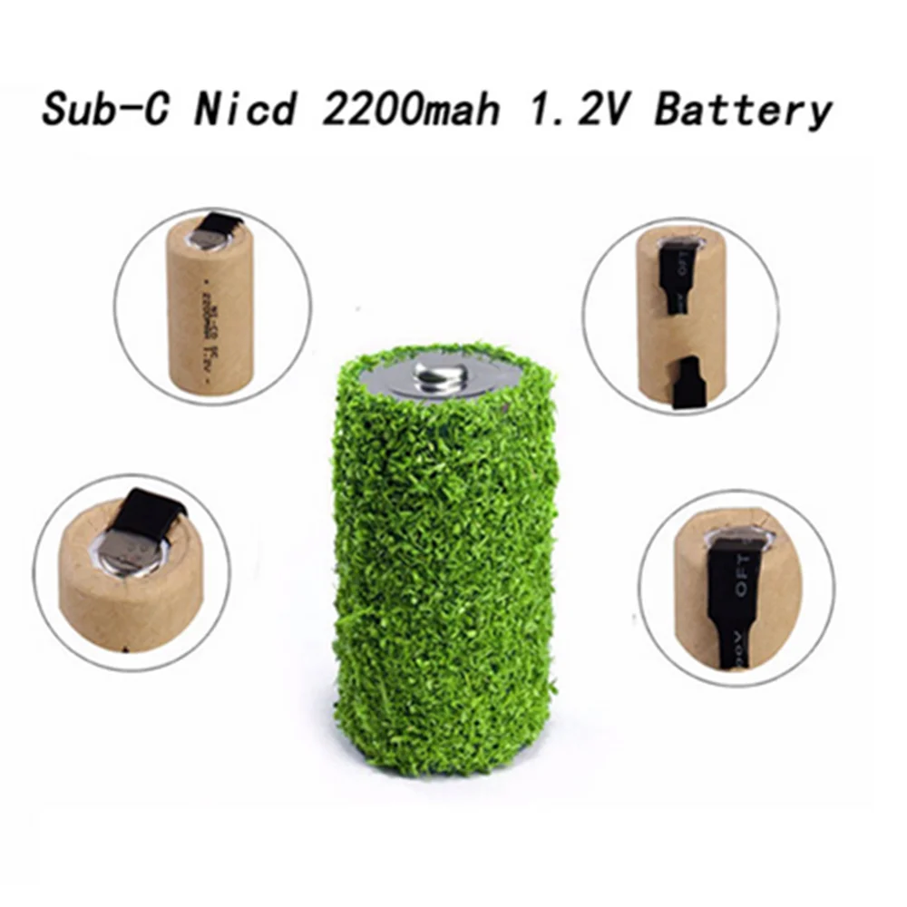2-12pcs Screwdriver Electric Drill SC Batteries 1.2V 2200mah Sub C Ni-Cd Rechargeable Battey with Tab Power Tool NiCd SUBC Cells
