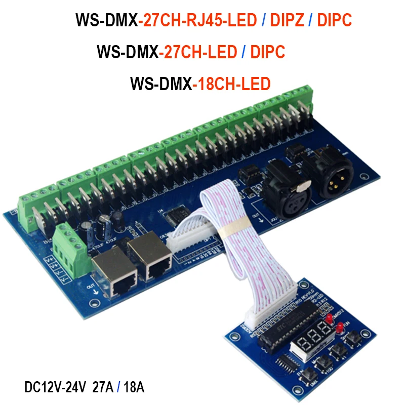 dimmer led decodificador controlador led para luzes dmx512 led controlador de tensao constante comum anodo controlador dc12v24v 27ch 18ch 01