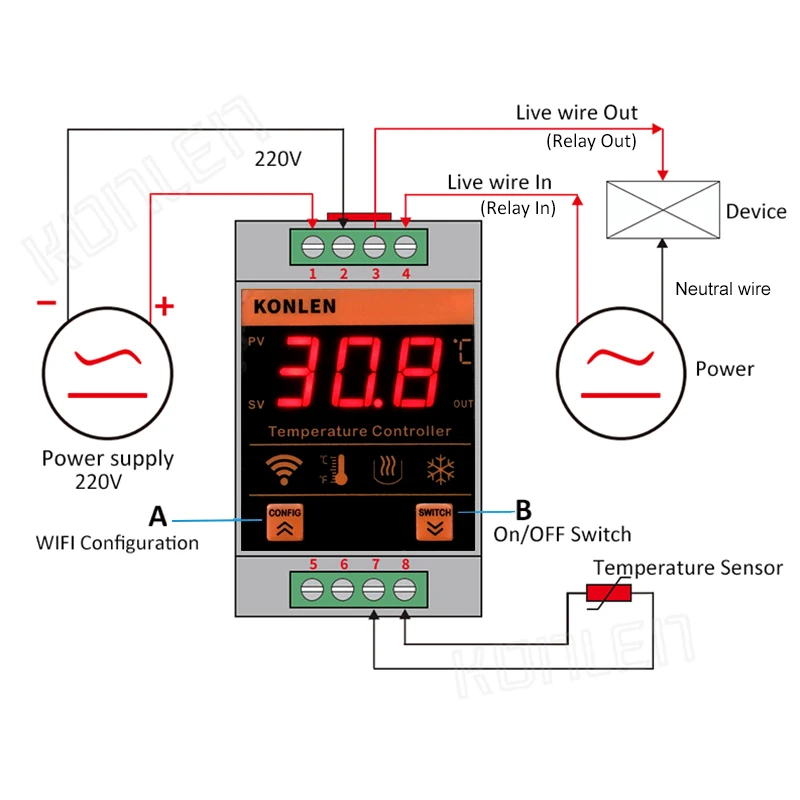 WIFI Tuya Temperature Sensor Heater Freezer Controller Digital Thermometer Monitor Alarm Remote Control Thermostat Smart Life