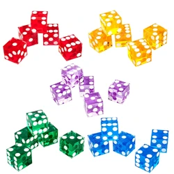 5pcs High-grade Acrylic Transparent Dice D6 19mm Casino Dice with Razor Edges Drop Shippingt