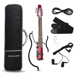 NOBLESTAR  BRAND MICROSTAR TRAVEL ELECTRIC GUITAR WITH CARRING BAG