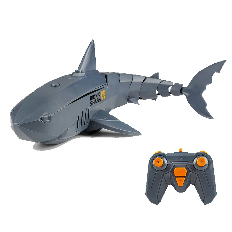 Children's Electric Toys 2.4G RC Submarine Shark New Remote Control Electric Shark Rechargeable Water Gift Remote Control Boat