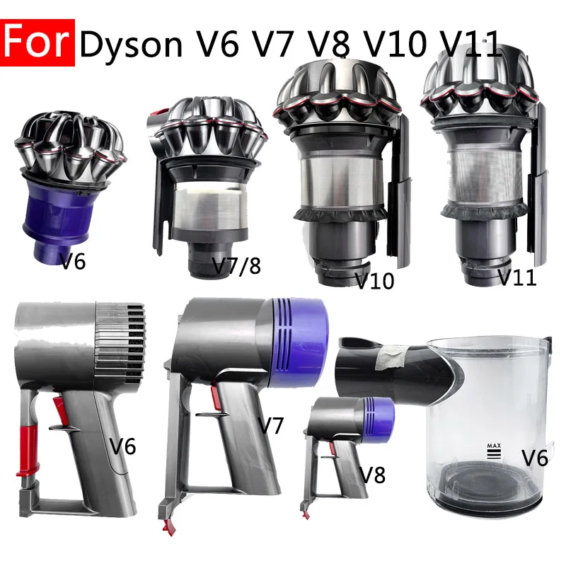 For Dyson V6 V7 V8 V10 V11 Vacuum Cleaner Attachment Replacement Cyclone Dust Cup Motor Body Front Rear Hepa Filter Core old