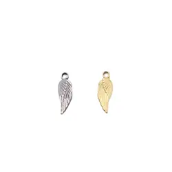 5pcs 15*5mm Wholesale Casting Stainless Steel High Quality Wing Charms Pendant DIY Necklace Earrings Bracelets Unfading 2 Colors