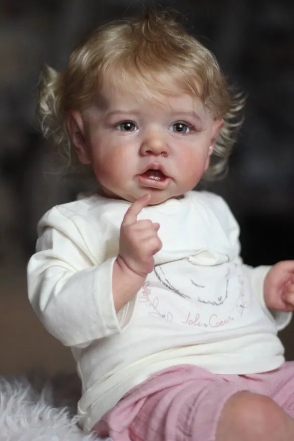 NPK 22inch reborn doll kit New Saskia with teeth sweet face polular kit by Bonnie