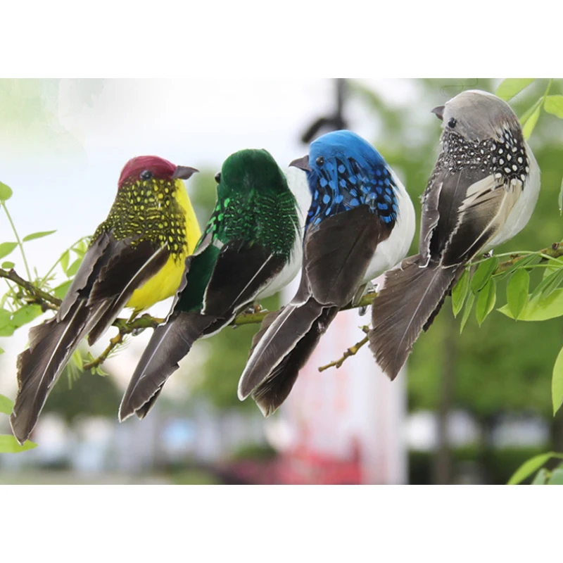 정원 장식을 위한 미니 가짜 새 인공 깃털 거품, 결혼식 장식, 가정, 축제 상점, 뜨거운 판매