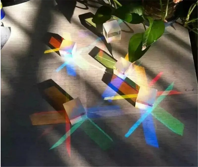 มินิตกแต่ง Optical Glass RGB Prism X-CUBE ฟิสิกส์สอนของเล่นเพื่อการศึกษา Light Cube สำหรับคอลเลกชัน PARTY Gift