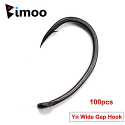 Bimoo 100pcs Yn High Carbon Steel Carp Hooks Matt Black with Barb Size 2 4 6 8 10 Europe Japan Carp Fishing Hook