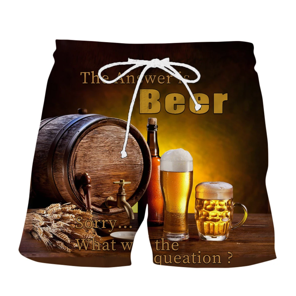 

New 3D Printing Beer Fashion Men Women Tracksuits Crewneck Hip Hop Shorts Plus Size S-7XL