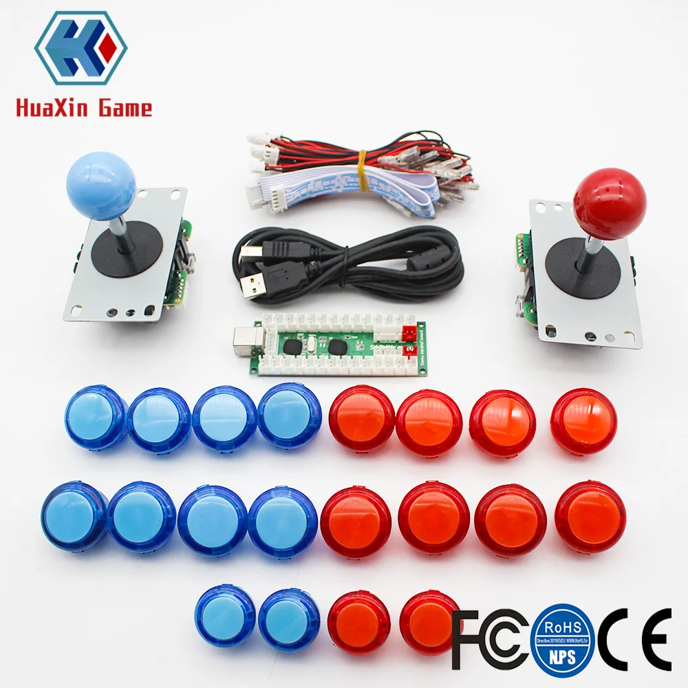 2 Player Arcade Game DIY Part kit for PC Mame Raspberry Pi Retro Pie 5Pin 8 way Copy SANWA Joystick Clean 30mm 24mm Buttons