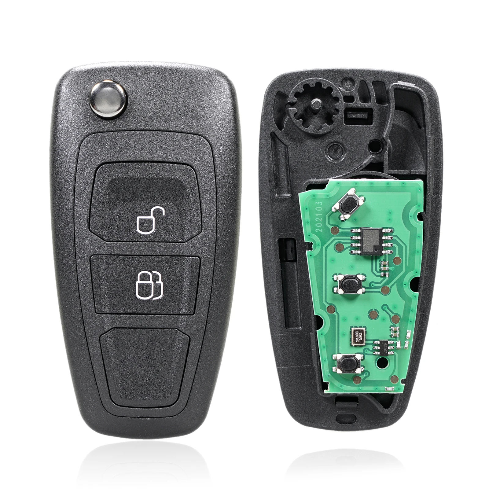 GORBIN 2 Button Flip Key Car for Ford Ranger C-Max Focus Grand C-Max Mondeo Remote Car Key 4D63 Chip 40Bit ASK or FSK