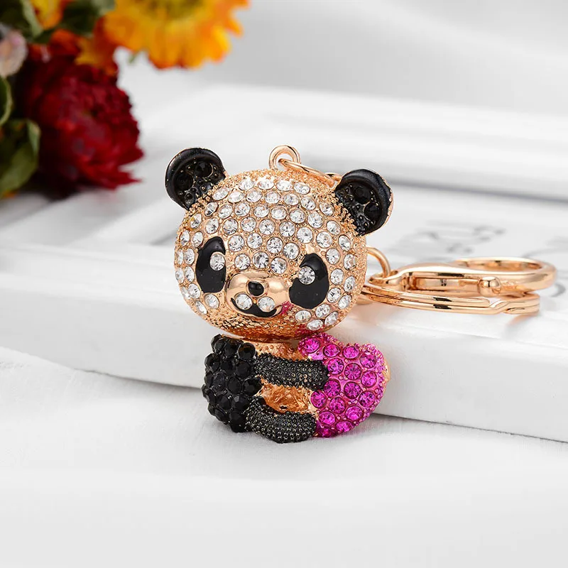 XDPQQ factory direct animal series key China national treasure panda key ring fashion female bag pendant gift