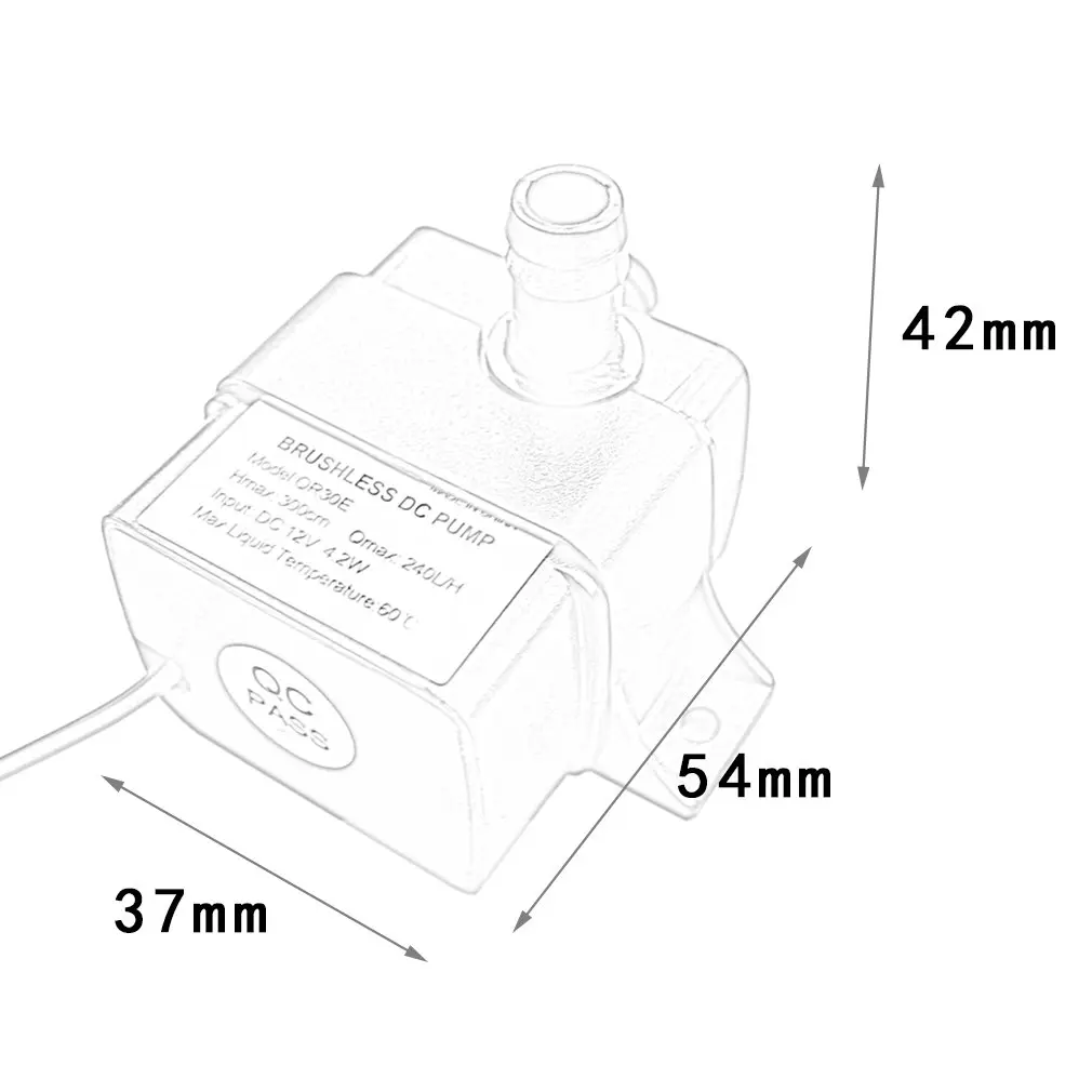 Ultra-quiet DC 5V 12V 4.2W 240L/H Flow Rate Waterproof Brushless Pump Mini Submersible Water Filter Fish Tank Fountain Pump