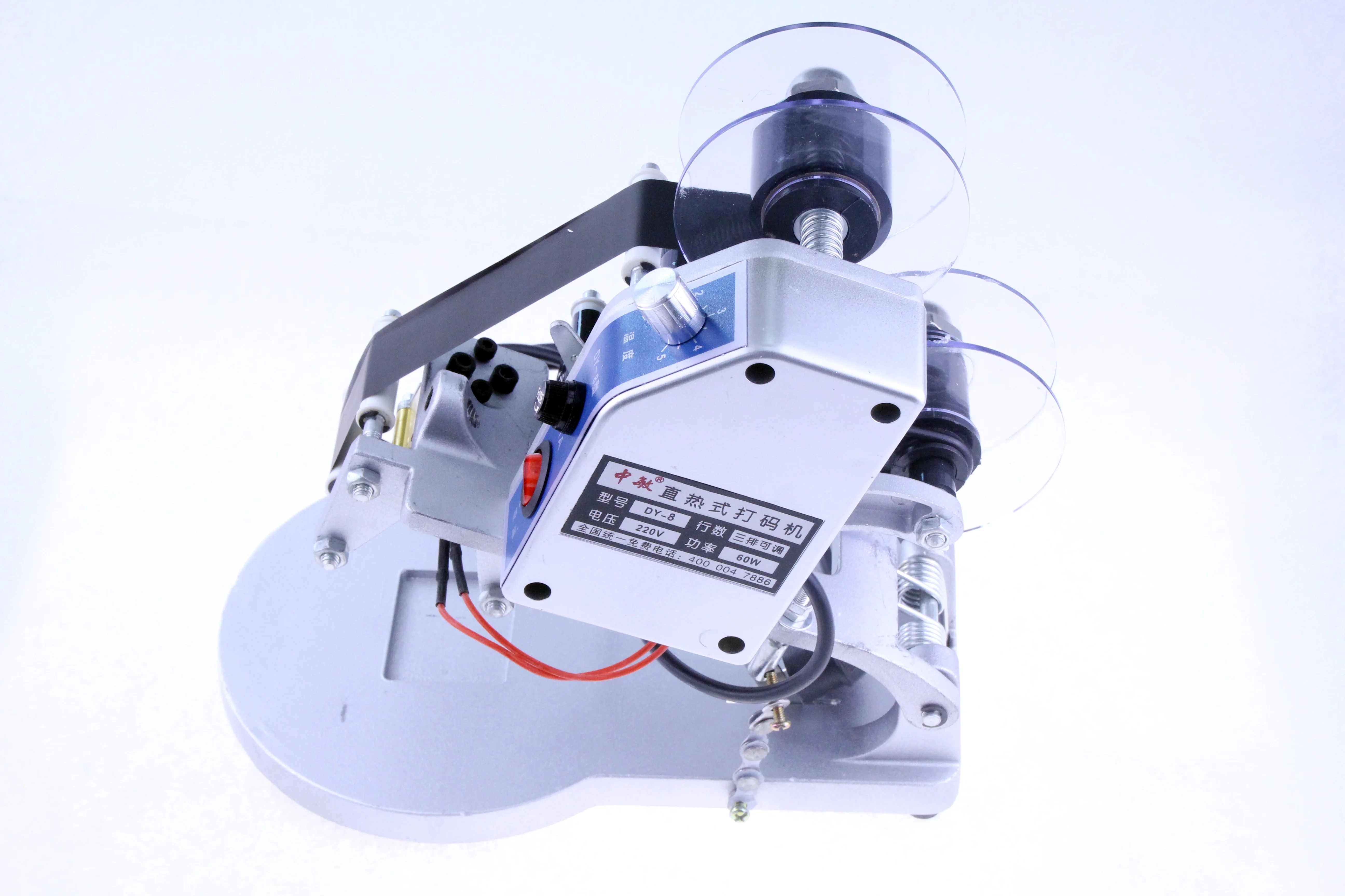 Máquina de impressão quente fita cor elétrica, impressora de carimbo manual folha térmica direta, máquina de codificação Data Ribbon Coder