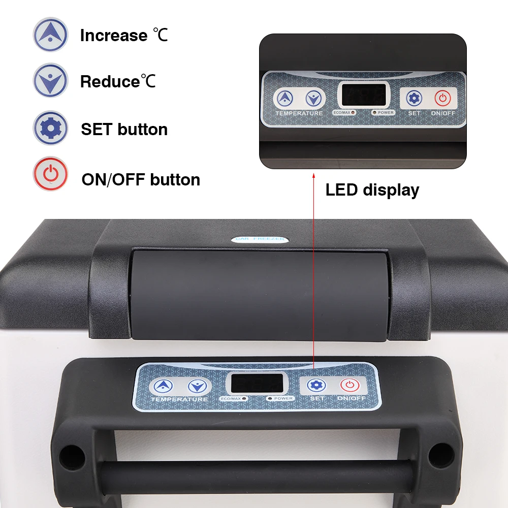 Car Refrigerator Portable Small Freezer,  Plastic Black Light Gray Movable Low-Temperature