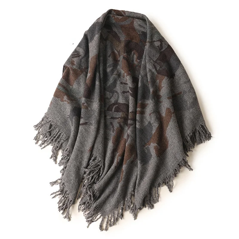 Luxus Marke Brief Winter Gedruckt Schal Frauen Kaschmir Warme Pashmina Foulard Weiblichen Schals Lange Decke Dicke Weiche Schals Wrap