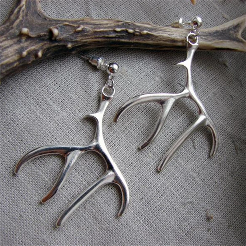 Elk Antler Horns earrings mystic gothic jewelry antlers branches twig witch celtic Pagan Wiccan witchy Horn Goddess earrings