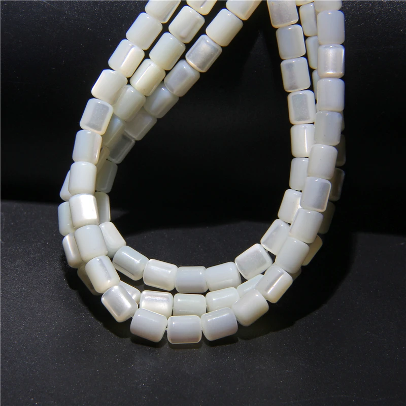 5X6Mm Natuurlijke Witte Parelmoer Shell Kralen Rondelle Vat Vorm Zoetwater Shell Kralen Voor Sieraden Maken diy Supply 15