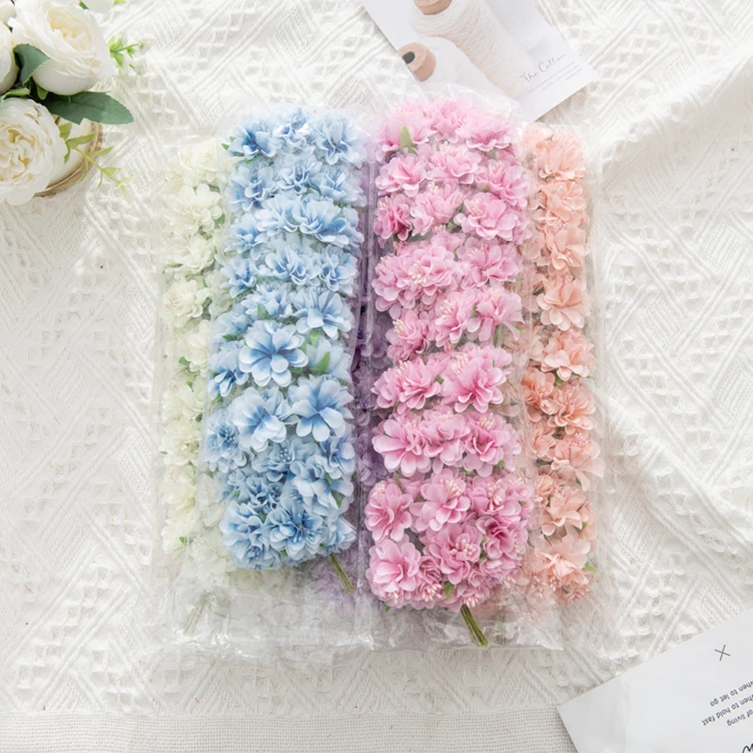 18PCS Artificial Flowers Bouquet Stamen Wedding Party Christmas Decoration Home Holiday Supplies Gift Scrapbook Craft Fake Plant