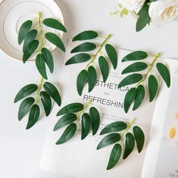 50Pcs Artificial Plant Green Silk Flowers Willow Leaves Spring and summer Diy gift Decor Home Wedding bride bouquet Accessories