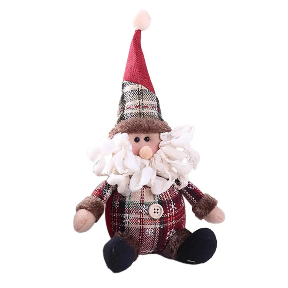 Cute Christmas Santa Snowman Deer Doll Decoration Gift Doll Christmas Tree Hanging Ornament New Year Xmas Home Decoration