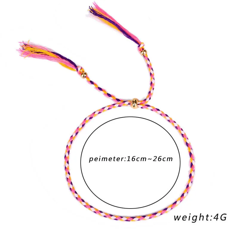 Adjustable Color Cotton Rope Tibetan Buddhist Love Lucky Charm Tibetan Thread Bracelets & Bangles For Women Men Handmade Rope