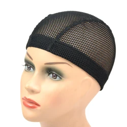 1Pcs Big Hole Mesh Dome Wig Cap Hair Nets Large Hole Black Dome Caps To Make Wigs With Elastic Band Wave Cap