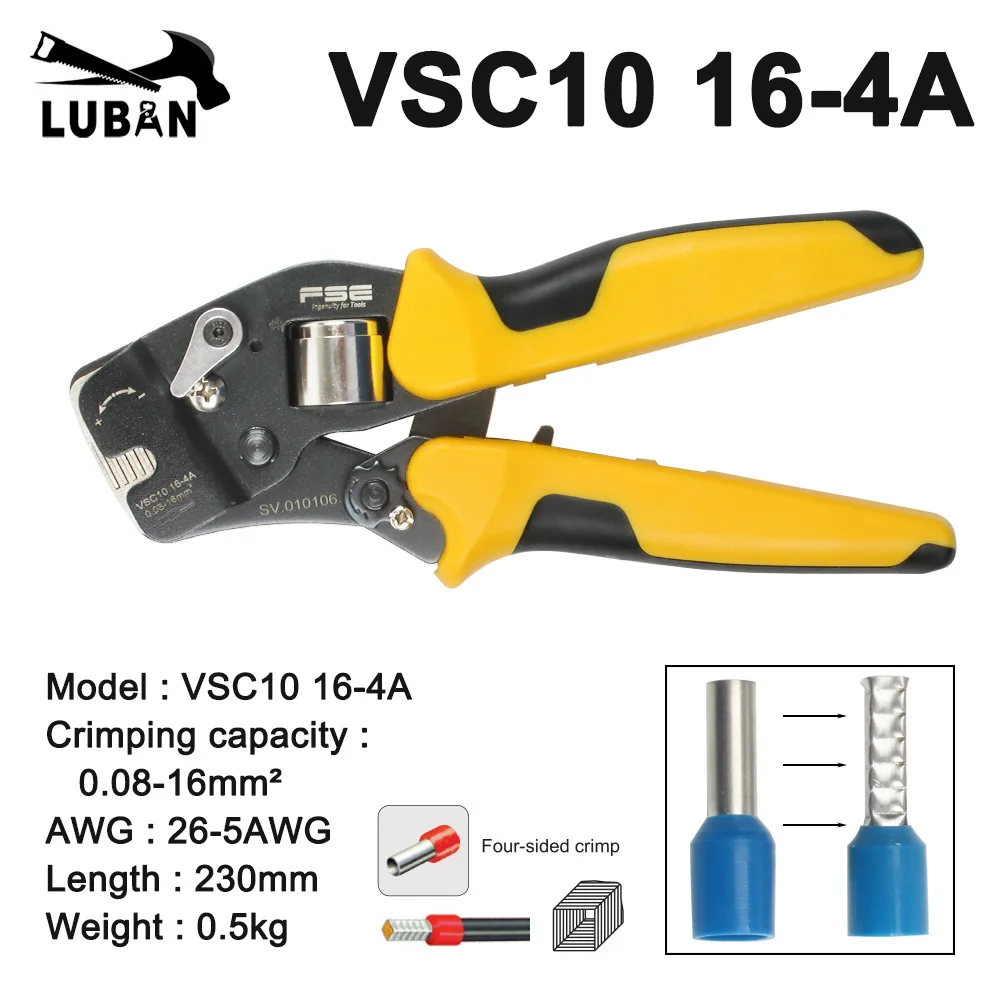 Vsc8-調整可能な正方形のチューブ,アルミニウム合金の圧着,6-4a 0.08-10mm2 26-7awg 6-6 6-6a