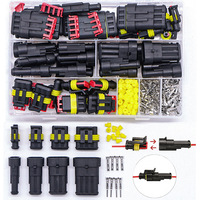 352Pcs Waterproof Car Motorcycle Auto Electrical Wire Connector Plug Kit Terminal Assortment 1 2 3 4 Pin with crimper plier