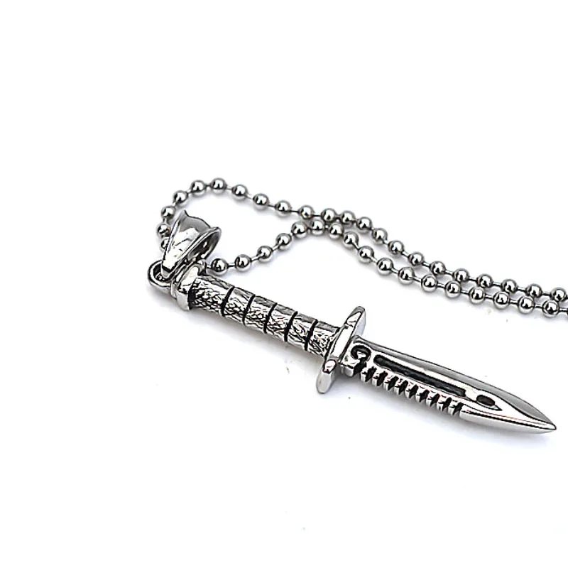 

EDC Titanium steel Knife Necklace sword pendant fashion creative ornament men's necklace Outdool Self defense Tool For Women