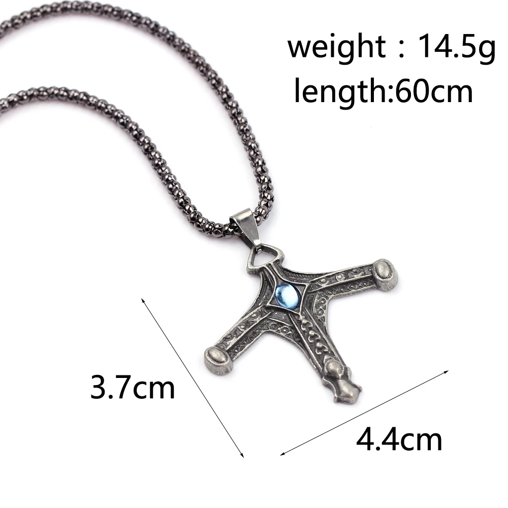 Game Bloodborne Choker Necklace Vintage Personal Badges Sword Hunter Cross Pendant Women Men Fashion Jewelry Amulet Necklaces